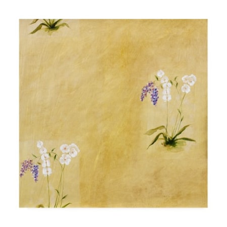 Pablo Esteban 'White Floral Pattern' Canvas Art,14x14